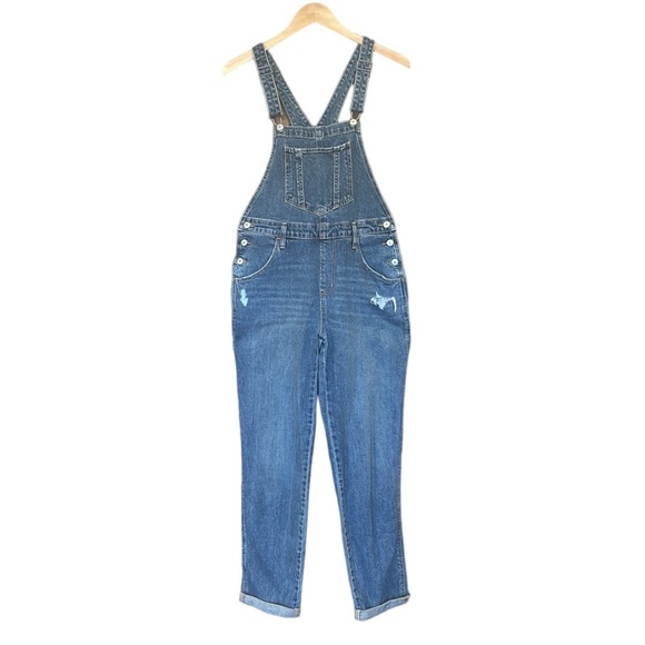Old Navy Denim - Old Navy Distressed Denim Overalls Size 6 Tall